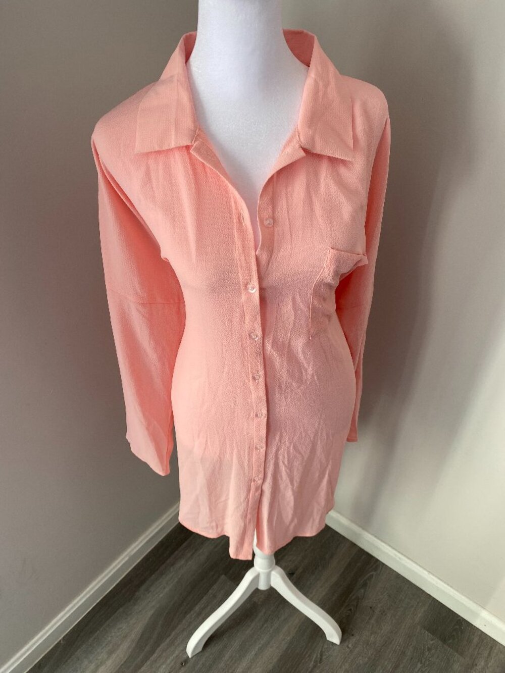 Boohoo Pink Shirt Dress